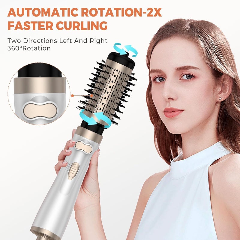 OKWRAP Hair Dryer Brush, 3-in-1 Rotating Round Hot Air Brush - Image 2